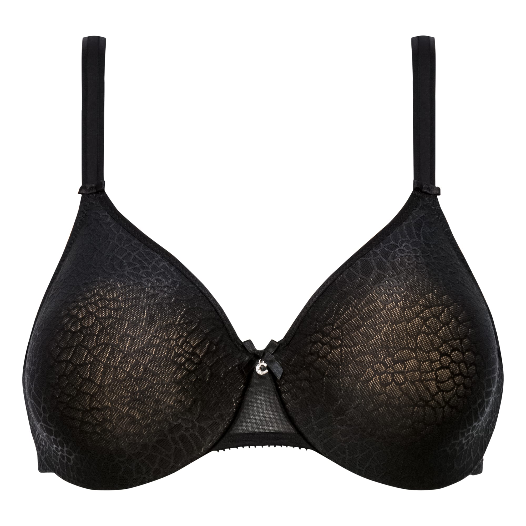 Chantelle Floral Touch Full Cup Bra, Black at John Lewis & Partners