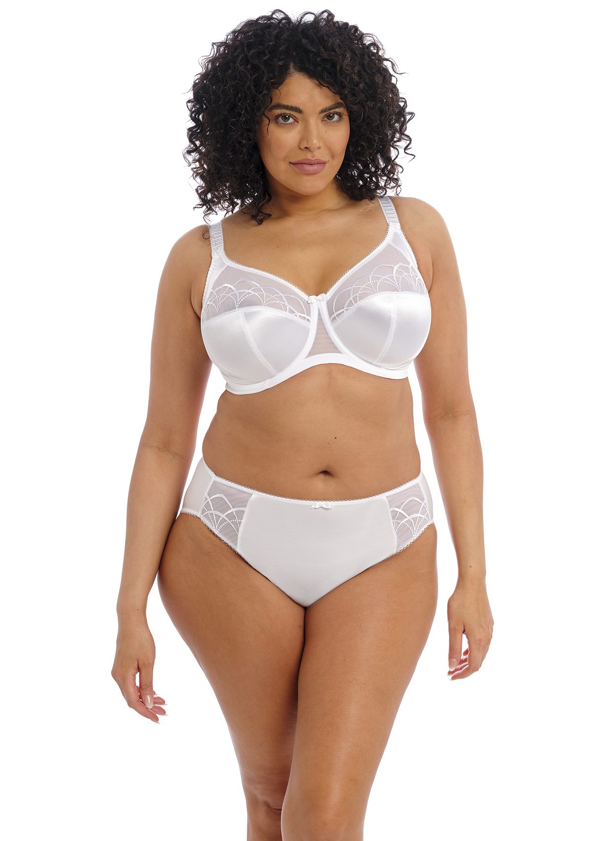 Elomi Womens Cate Wirefree Soft Cup Bra, 44C, White 