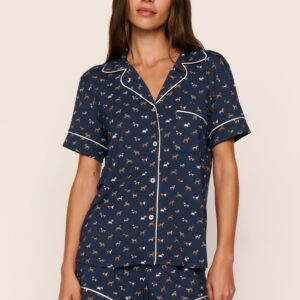 Eberjey Santa Paws print Gisele shorty Pajama